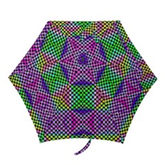 Bright  Circle Abstract Black Pink Green Yellow Mini Folding Umbrellas by BrightVibesDesign