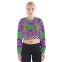 Bright  Circle Abstract Black Pink Green Yellow Cropped Sweatshirt View1