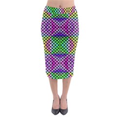 Bright  Circle Abstract Black Pink Green Yellow Midi Pencil Skirt by BrightVibesDesign