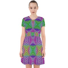 Bright  Circle Abstract Black Pink Green Yellow Adorable In Chiffon Dress by BrightVibesDesign