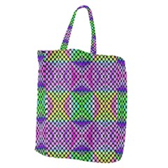 Bright  Circle Abstract Black Pink Green Yellow Giant Grocery Tote by BrightVibesDesign