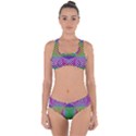 Bright  Circle Abstract Black Pink Green Yellow Criss Cross Bikini Set View1