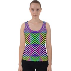 Bright  Circle Abstract Black Pink Green Yellow Velvet Tank Top by BrightVibesDesign