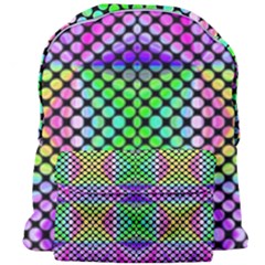 Bright  Circle Abstract Black Pink Green Yellow Giant Full Print Backpack by BrightVibesDesign