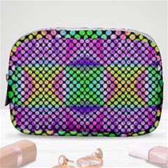 Bright  Circle Abstract Black Pink Green Yellow Make Up Pouch (small) by BrightVibesDesign