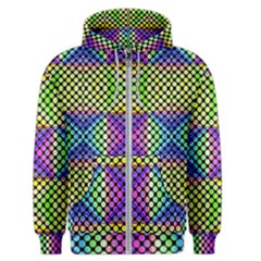 Bright  Circle Abstract Black Yellow Purple Green Blue Men s Zipper Hoodie by BrightVibesDesign