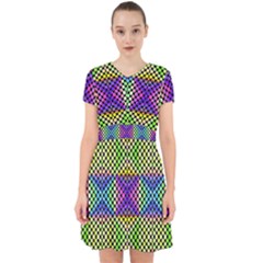 Bright  Circle Abstract Black Yellow Purple Green Blue Adorable In Chiffon Dress by BrightVibesDesign