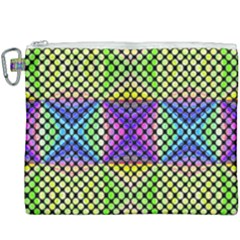 Bright  Circle Abstract Black Yellow Purple Green Blue Canvas Cosmetic Bag (xxxl) by BrightVibesDesign