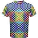 Colorful Circle Abstract White  Blue Yellow Red Men s Cotton Tee View1