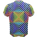 Colorful Circle Abstract White  Blue Yellow Red Men s Cotton Tee View2