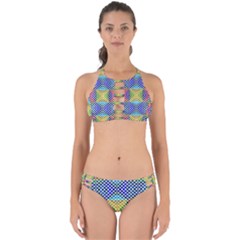 Colorful Circle Abstract White  Blue Yellow Red Perfectly Cut Out Bikini Set by BrightVibesDesign