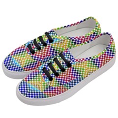 Colorful Circle Abstract White  Blue Yellow Red Women s Classic Low Top Sneakers by BrightVibesDesign