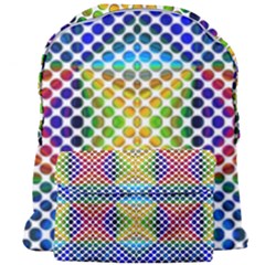 Colorful Circle Abstract White  Blue Yellow Red Giant Full Print Backpack by BrightVibesDesign