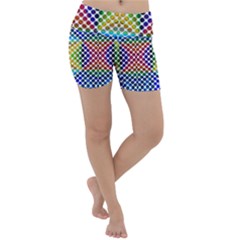 Colorful Circle Abstract White  Blue Yellow Red Lightweight Velour Yoga Shorts