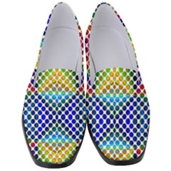 Colorful Circle Abstract White  Blue Yellow Red Women s Classic Loafer Heels by BrightVibesDesign