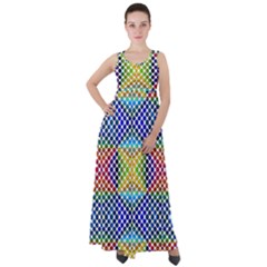 Colorful Circle Abstract White  Blue Yellow Red Empire Waist Velour Maxi Dress by BrightVibesDesign