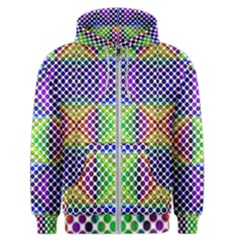 Colorful Circle Abstract White Purple Green Blue Men s Zipper Hoodie by BrightVibesDesign