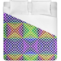 Colorful Circle Abstract White Purple Green Blue Duvet Cover (king Size) by BrightVibesDesign