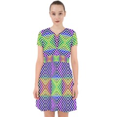 Colorful Circle Abstract White Purple Green Blue Adorable In Chiffon Dress by BrightVibesDesign