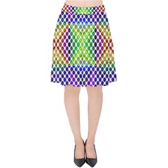 Colorful Circle Abstract White Purple Green Blue Velvet High Waist Skirt