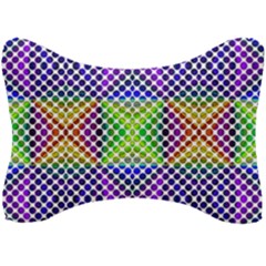 Colorful Circle Abstract White Purple Green Blue Seat Head Rest Cushion by BrightVibesDesign