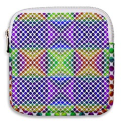 Colorful Circle Abstract White Purple Green Blue Mini Square Pouch by BrightVibesDesign