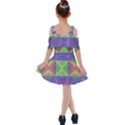 Colorful Circle Abstract White Purple Green Blue Kids  Shoulder Cutout Chiffon Dress View2