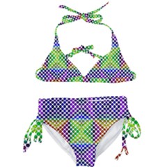 Colorful Circle Abstract White Purple Green Blue Kids  Classic Bikini Set