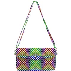 Colorful Circle Abstract White Purple Green Blue Removable Strap Clutch Bag by BrightVibesDesign