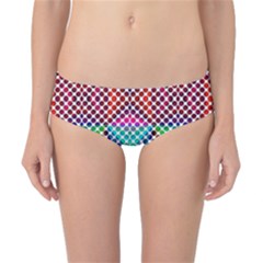 Colorful Circle Abstract White  Red Pink Green Classic Bikini Bottoms by BrightVibesDesign