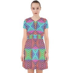 Colorful Circle Abstract White  Red Pink Green Adorable In Chiffon Dress by BrightVibesDesign