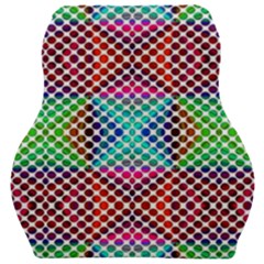 Colorful Circle Abstract White  Red Pink Green Car Seat Velour Cushion  by BrightVibesDesign