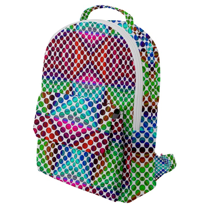 Colorful Circle Abstract White  Red Pink Green Flap Pocket Backpack (Small)