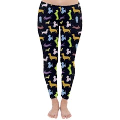 Cute Dachshund Puppy Silhouette Classic Winter Leggings