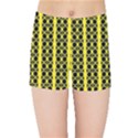 Circles Lines Black Yellow Kids  Sports Shorts View1