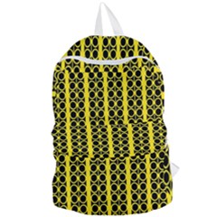 Circles Lines Black Yellow Foldable Lightweight Backpack by BrightVibesDesign