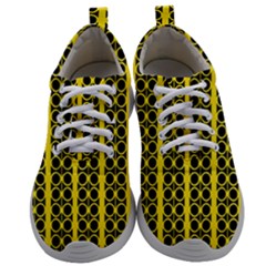 Circles Lines Black Yellow Mens Athletic Shoes