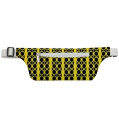 Circles Lines Black Yellow Active Waist Bag