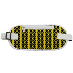 Circles Lines Black Yellow Rounded Waist Pouch