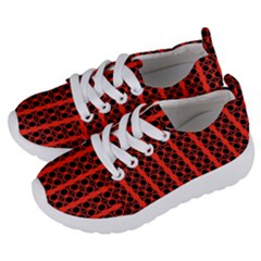 Circles Lines Black Orange Kids  Lightweight Sports Shoes by BrightVibesDesign