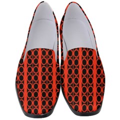 Circles Lines Black Orange Women s Classic Loafer Heels by BrightVibesDesign