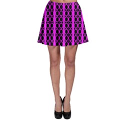 Circles Lines Black Pink Skater Skirt by BrightVibesDesign