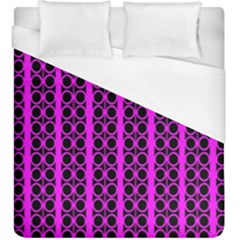 Circles Lines Black Pink Duvet Cover (king Size) by BrightVibesDesign