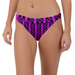 Circles Lines Black Pink Band Bikini Bottom by BrightVibesDesign