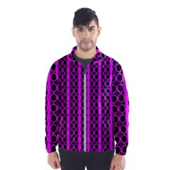 Circles Lines Black Pink Men s Windbreaker by BrightVibesDesign