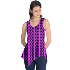 Circles Lines Black Pink Sleeveless Tunic by BrightVibesDesign