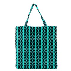 Circles Lines Black Green Grocery Tote Bag by BrightVibesDesign