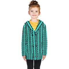 Circles Lines Black Green Kids  Double Breasted Button Coat by BrightVibesDesign