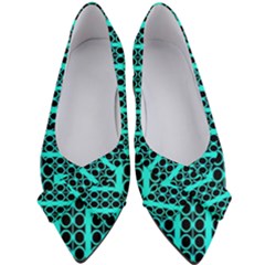 Circles Lines Black Green Women s Bow Heels