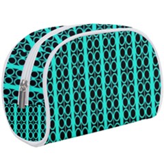 Circles Lines Black Green Makeup Case (large)